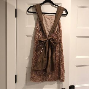 BCBG MAXAZRIA pink/tan sequin cocktail dress